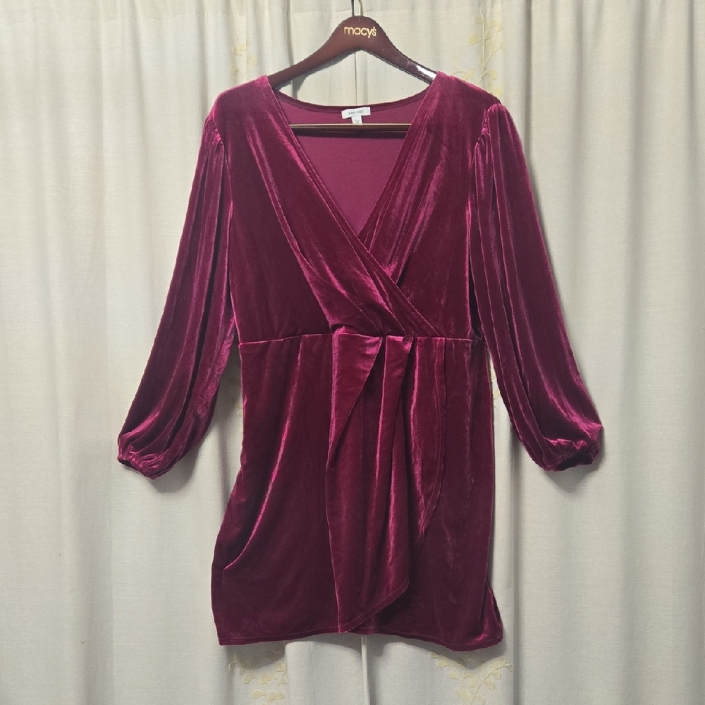 Nine West Velvet Dress in Rich Purple-pink Size 2X